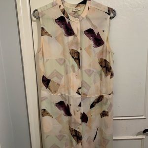 Wilfred Button-Up Silk Watercolour Painted Dress